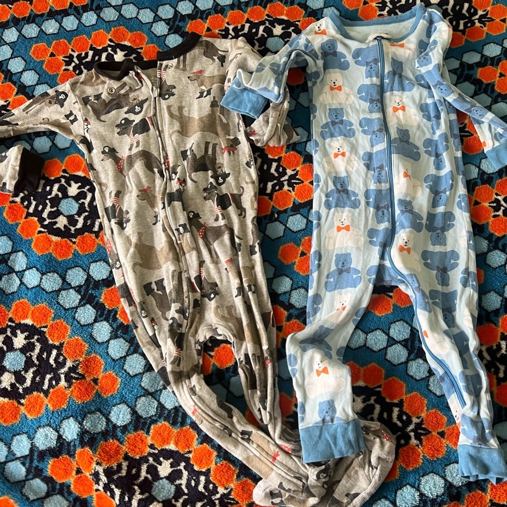Baby Gap & Carters Boys onesie footed cotton pajamas - Picture 1 of 3